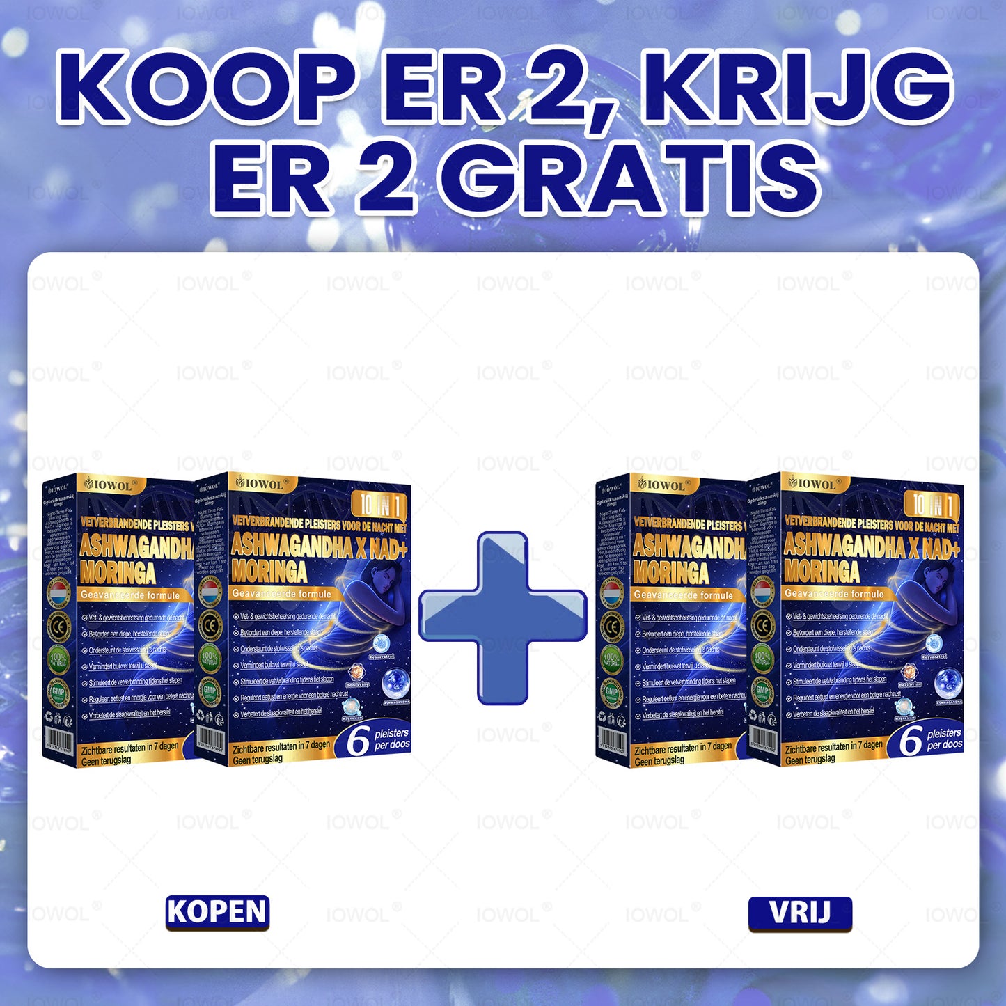 IOWOL® Nachtelijke Vetverbrandingspatches! Geen pillen, geen verspilling, geen gedoe & 100% resultaat.
