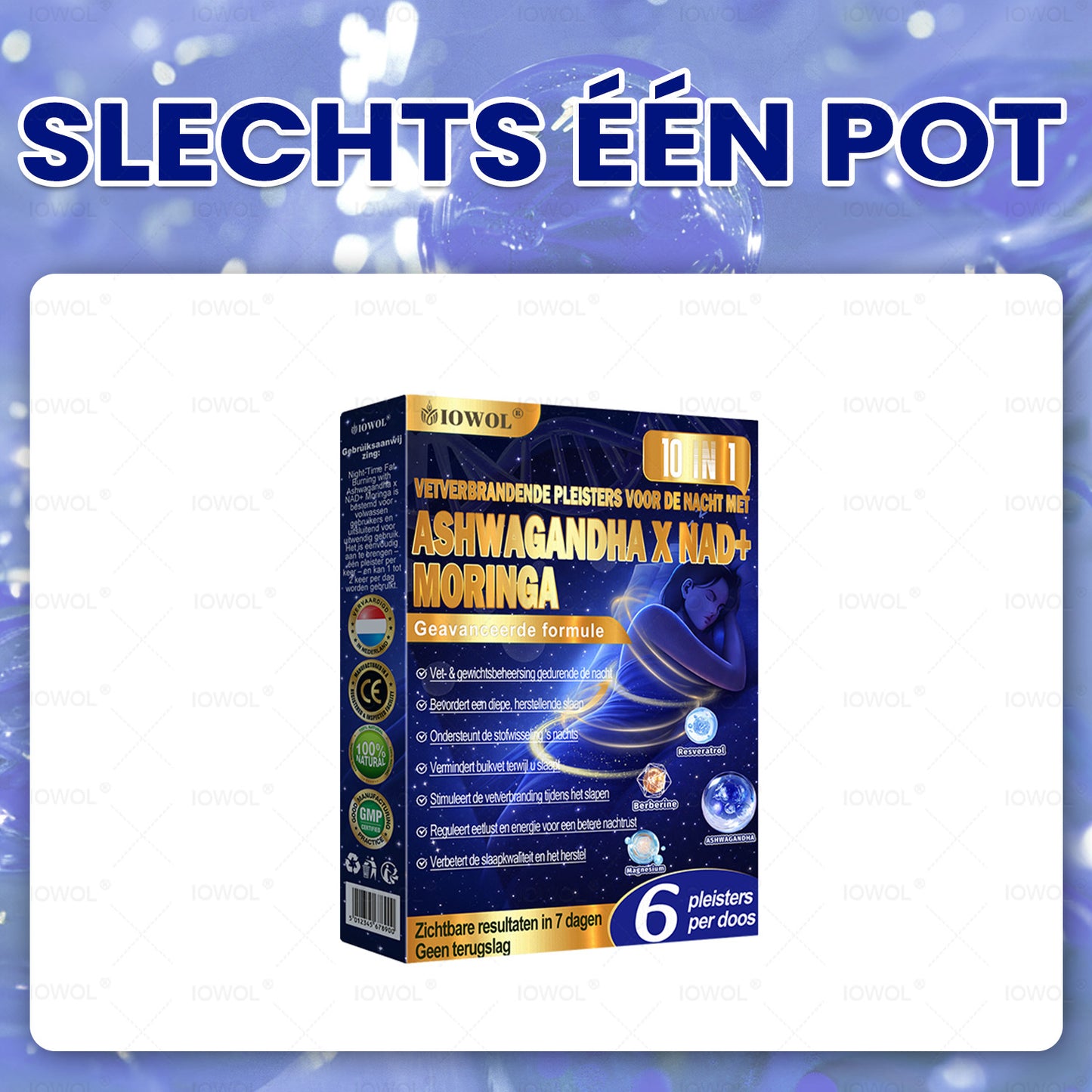 IOWOL® Nachtelijke Vetverbrandingspatches! Geen pillen, geen verspilling, geen gedoe & 100% resultaat.